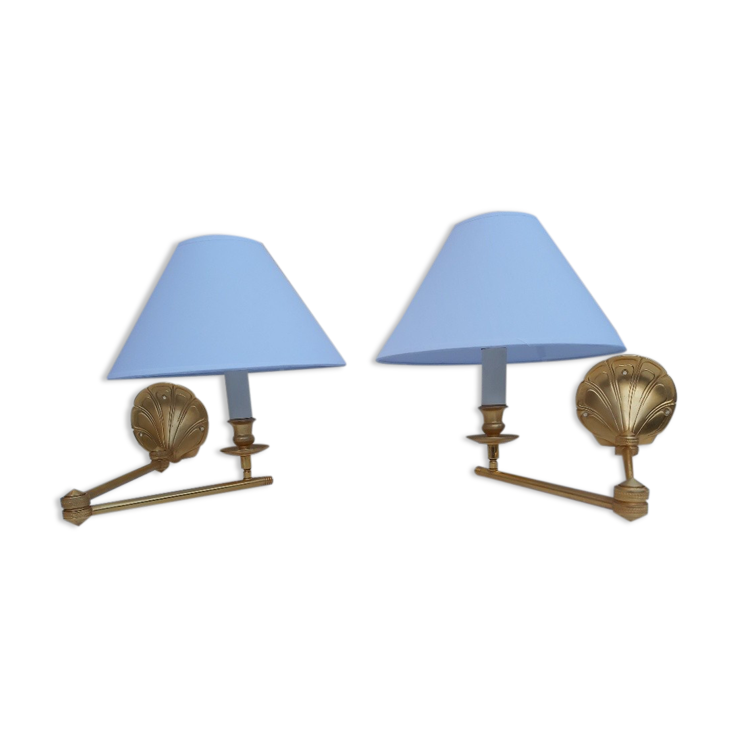Pair of gilded bronze wall lamps