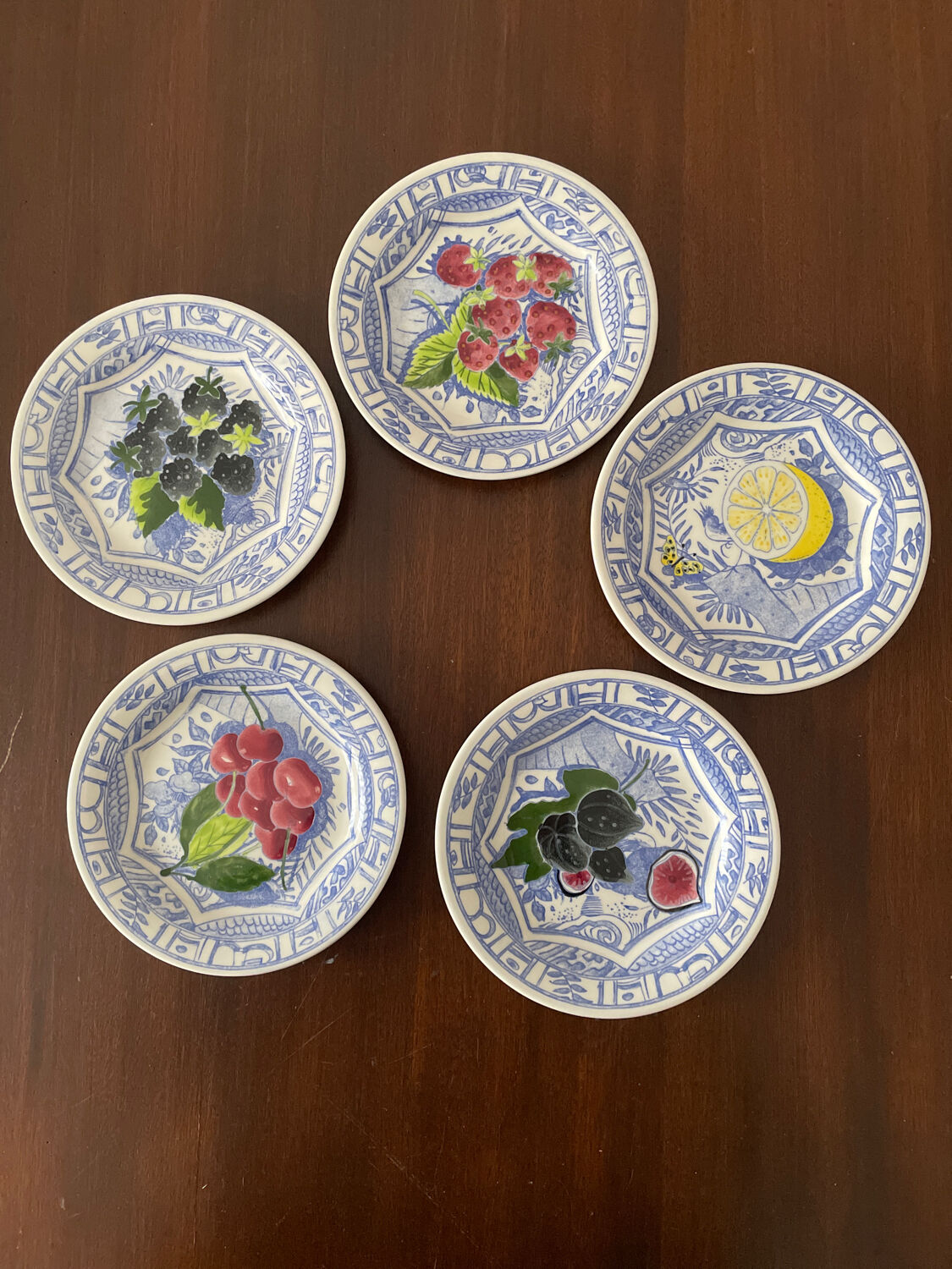 Set de 5 assiettes Gien pour le dessert