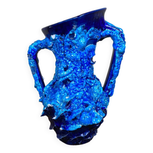 Vase brutaliste bleu