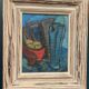 Original Swedish Oil on Panel - 'Still Life with Jugs and Fruits' by Stig Thiderman - Signed - Vintage - Framed