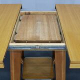 1970s Italian Extendable Dining Table in Maple Finish