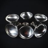 6 stainless steel ice cream bowls on foot Létang Rémy stainless steel dessert service