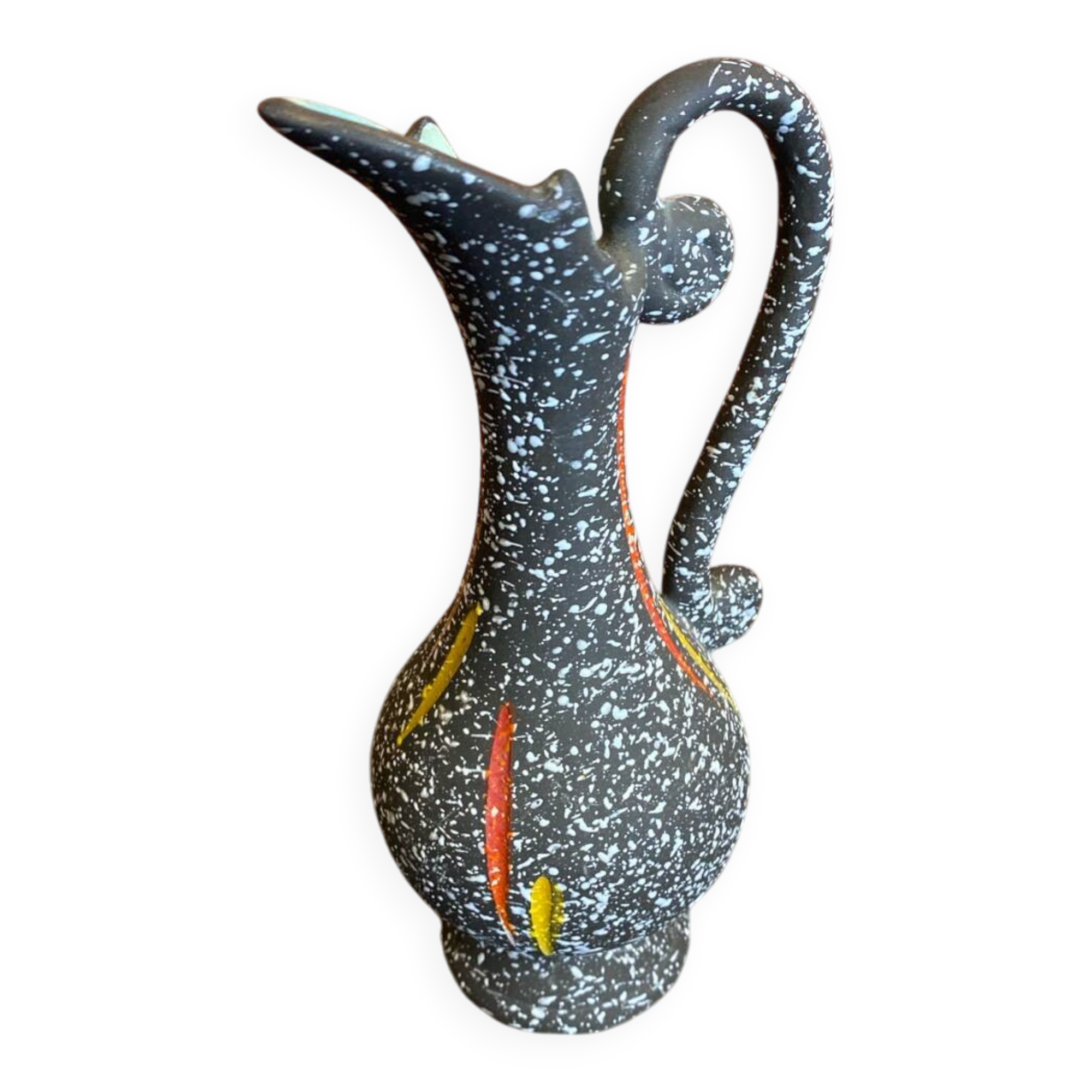 Old pitcher jug h. becquet black ceramic made in belgium wine