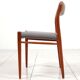 3 Niels Møller „Model 75“ teak dining chairs reupholstered