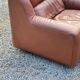 Paire de fauteuils et canapé De Sede en cuir cognac des années 70/80
