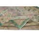 Vintage Turkish Rug in Shades of Green. Hand knotted Floral Medallion Design Carpet