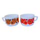 2 large 70s Arcopal cups - Lotus pattern