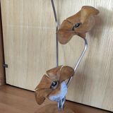 Lampe floral design en bois