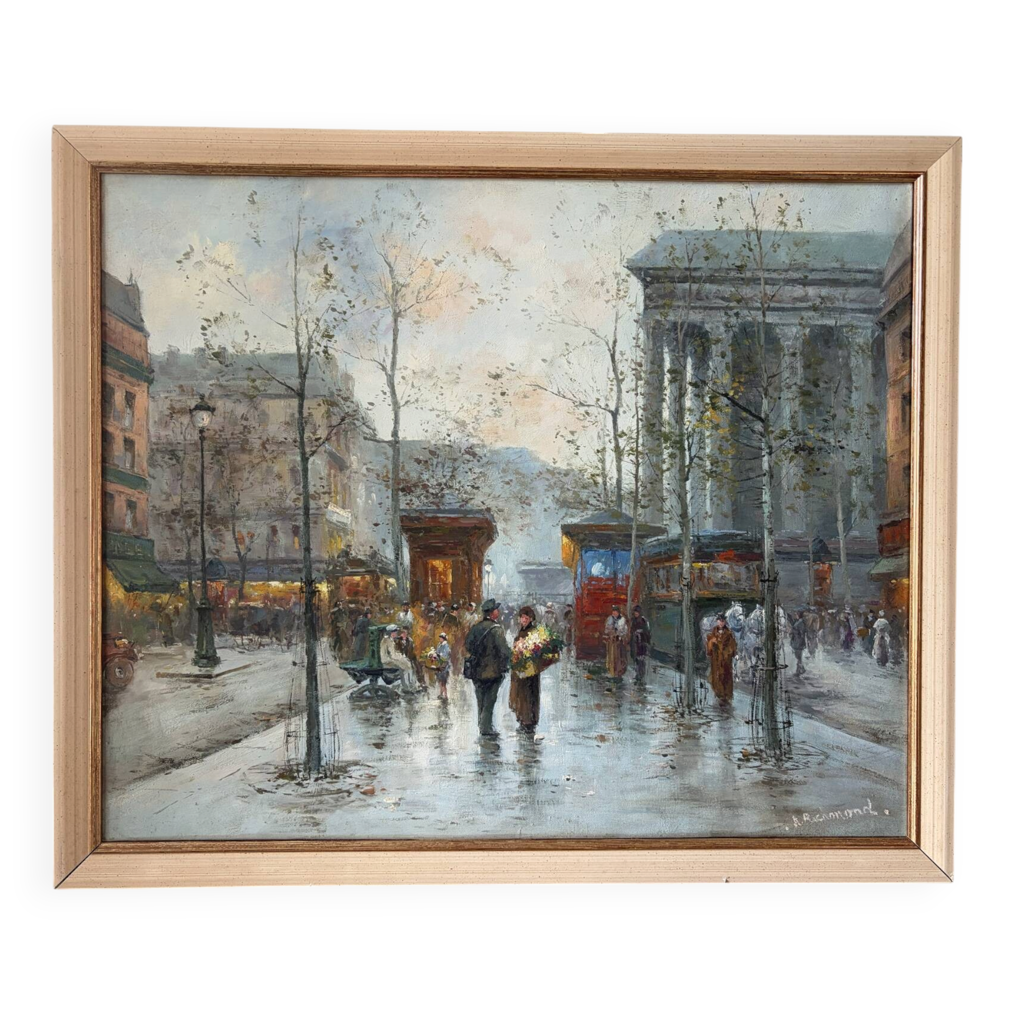 Place de la Madeleine, Paris, oil on canvas signed A Richmond