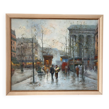 Place de la Madeleine, Paris, oil on canvas signed A Richmond