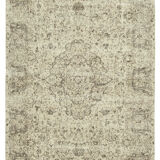 Handwoven vintage anatolian beige carpet 198 cm x 316 cm