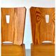 Vintage brutalist pine chairs