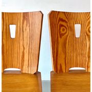 Vintage brutalist pine chairs