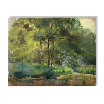 Table 1893 by Alexandre Bailly (1866-1949) "Forest by the Pond" HSP
