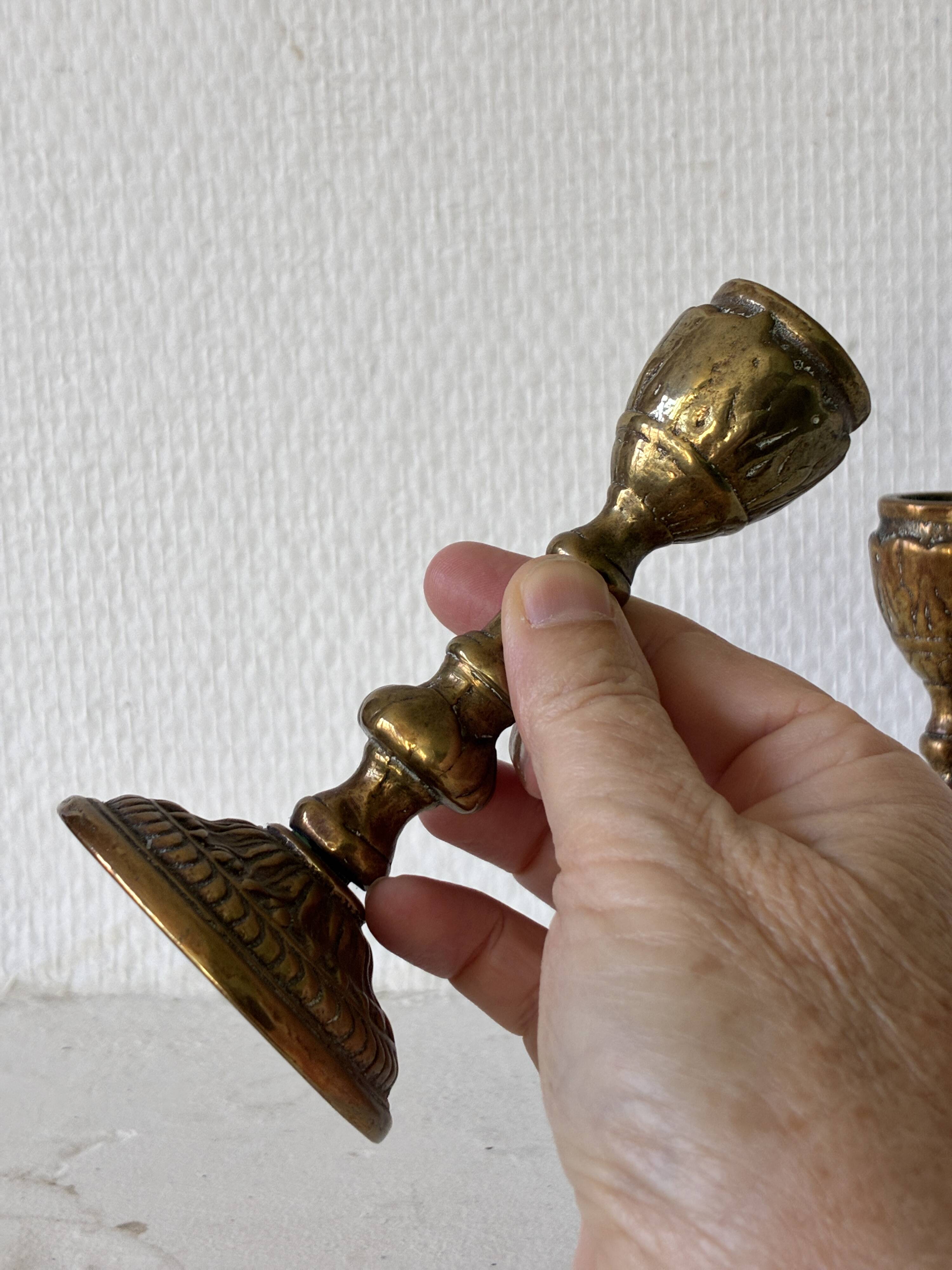 Pair of bronze candlesticks