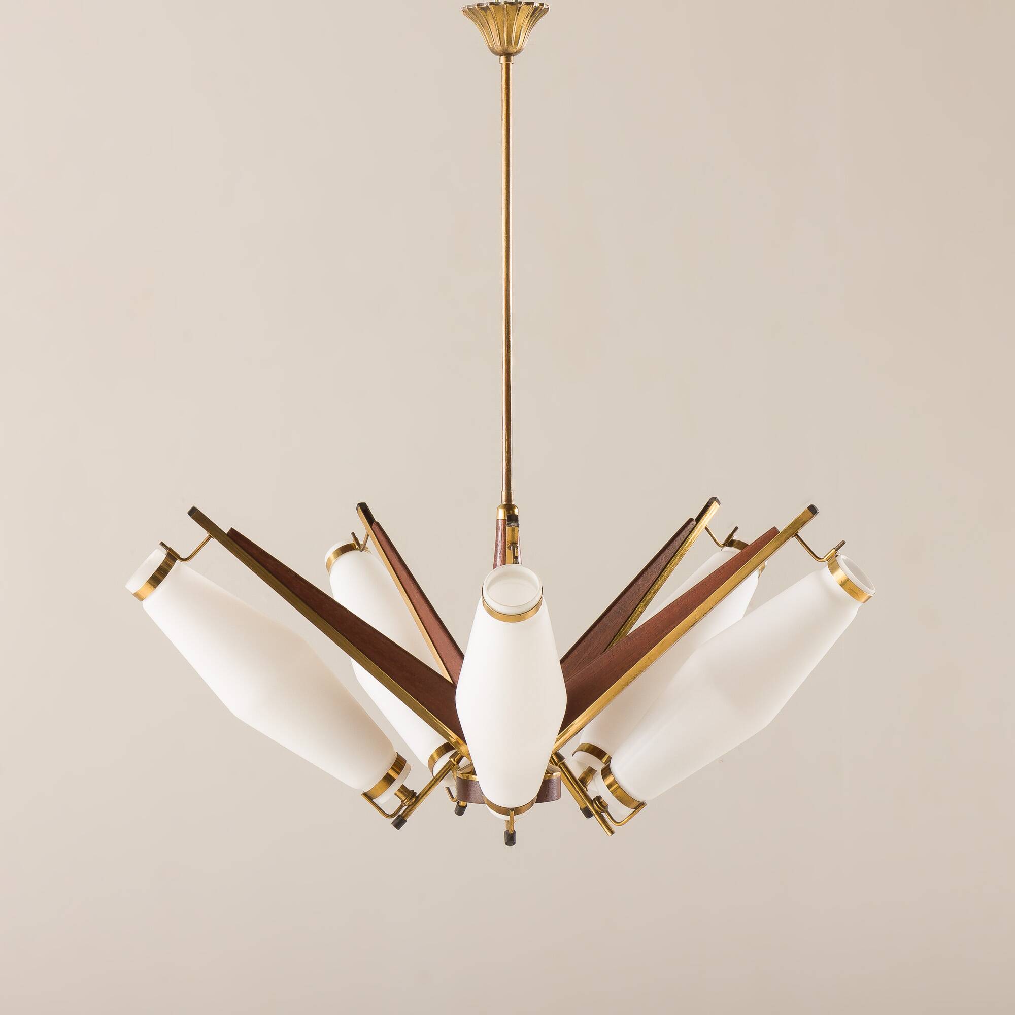 Italian mid century chandelier atr. to Stilux Milano, 1950s