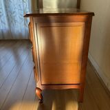 Vintage wooden chest of drawers, Louis XV style with curved drawers