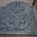 Old cast iron fireplace plate