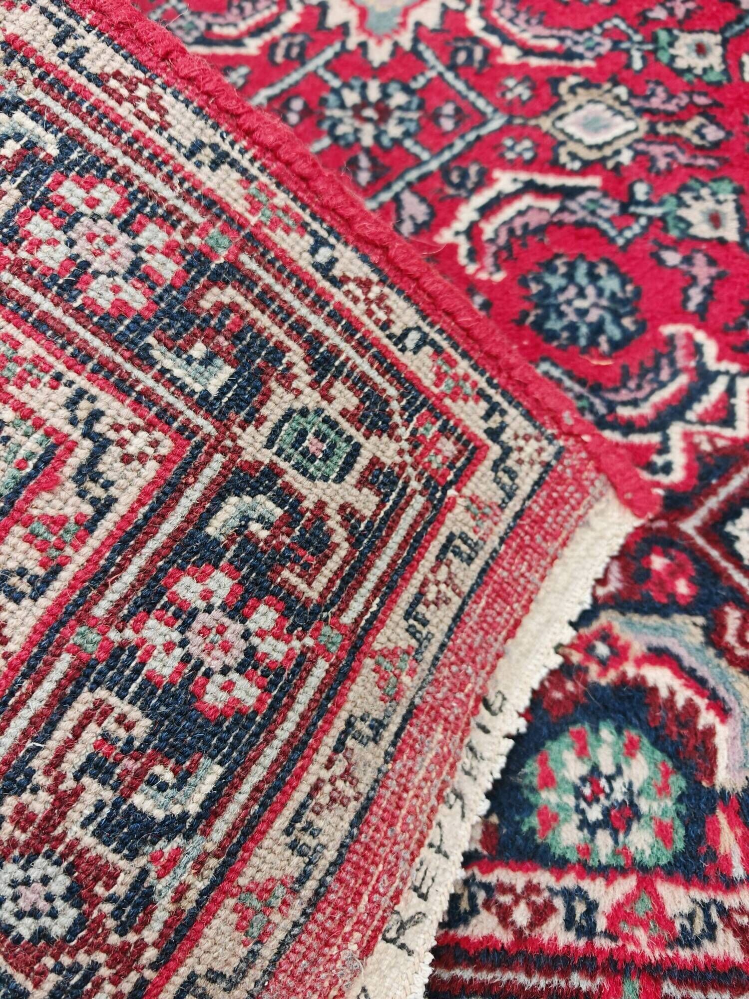 Tapis coureur Bidjar vintage noué main années 1950