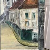 Oil painting on canvas church street 20th century