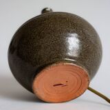 Mouse grey stoneware lamp base, 1960s