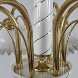 Lustre en céramique, laiton et verre de Murano des années 1970