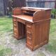 Old Angus London brand double-box sliding cylinder curtain desk.