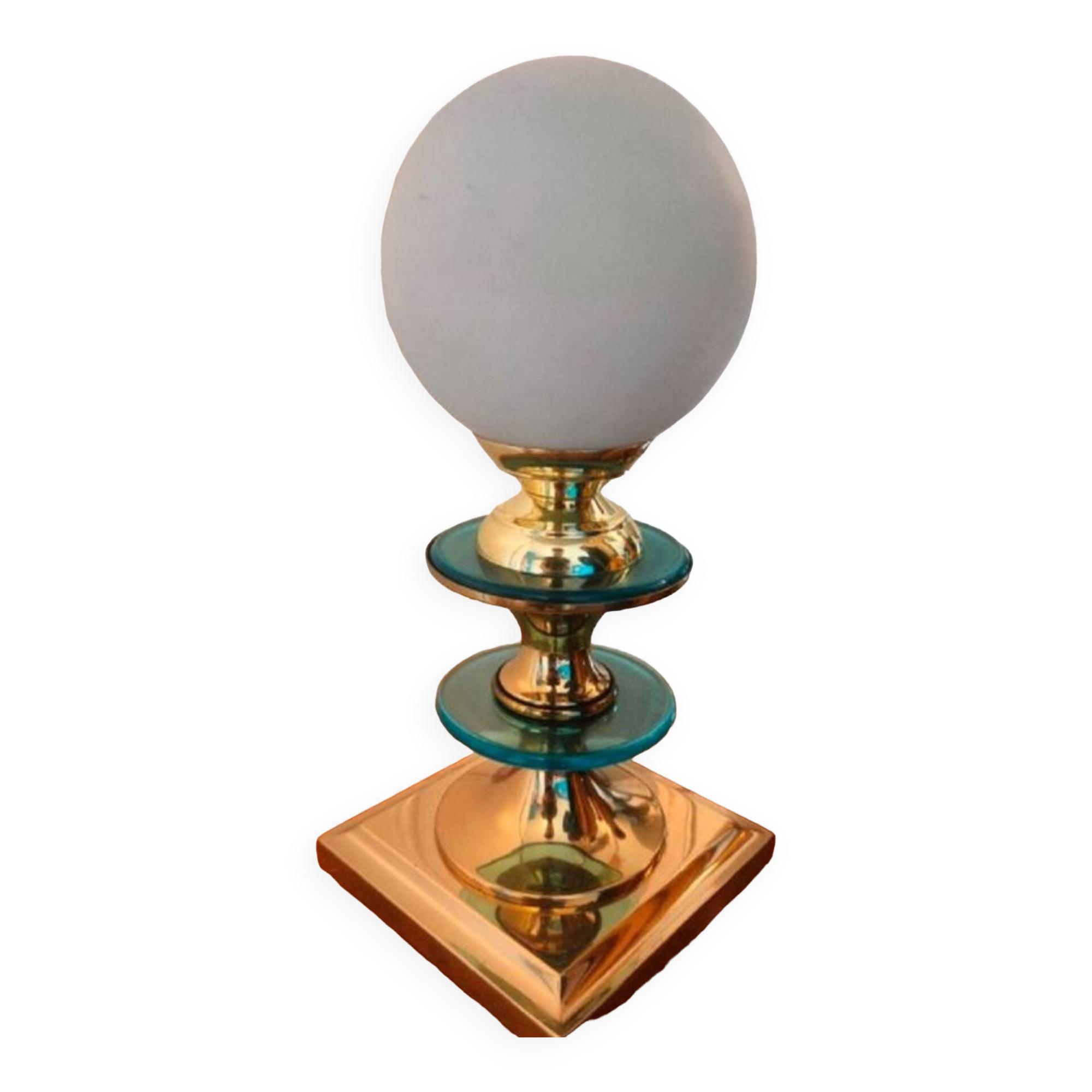 Vintage brass and plexi lamp 1980