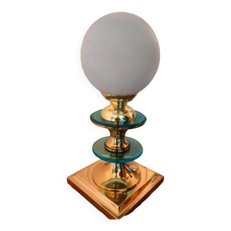 Lampe vintage laiton et plexi 1980