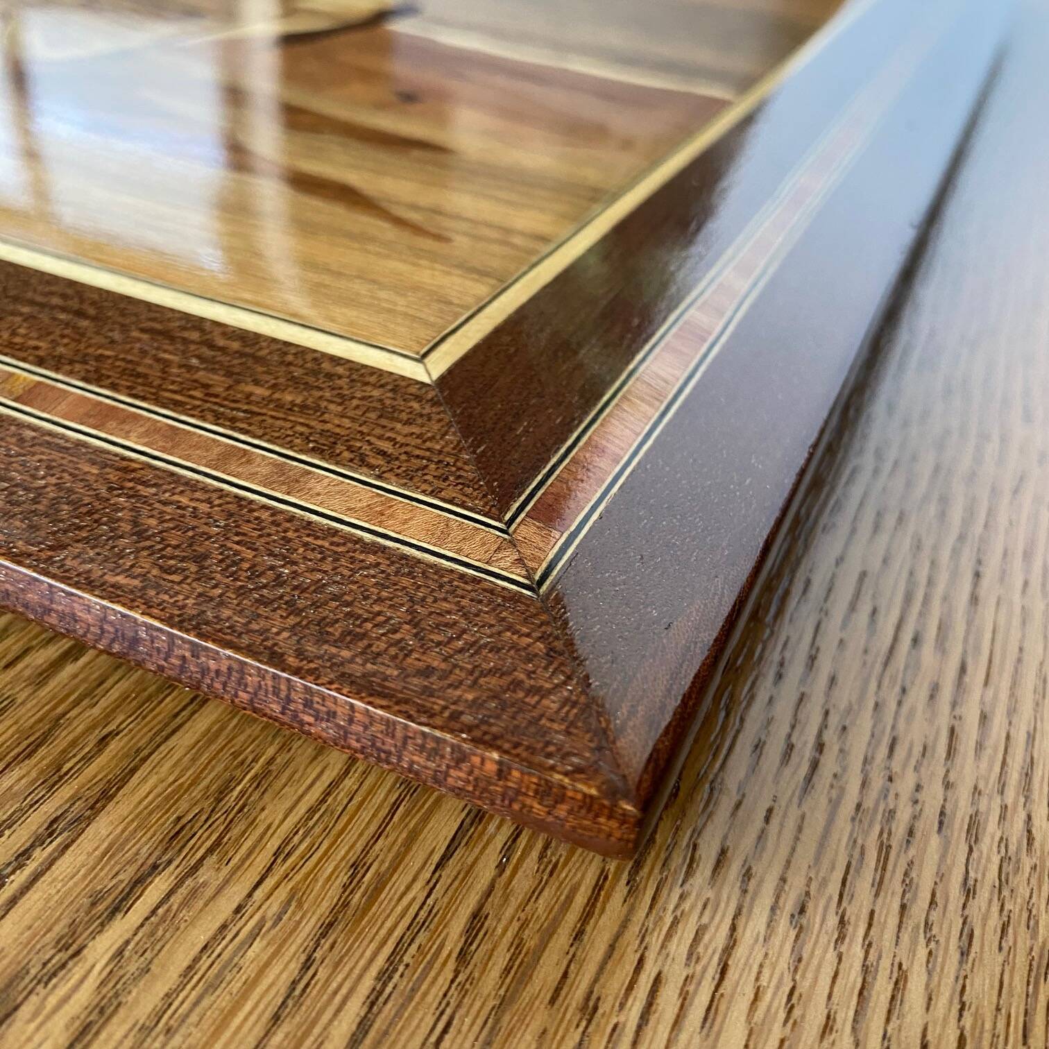 Table 45x60, Restored, Seascape, Wood marquetry