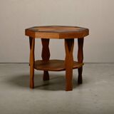 Dutch Art Deco Amsterdam School side table in solid oak, 1930s
