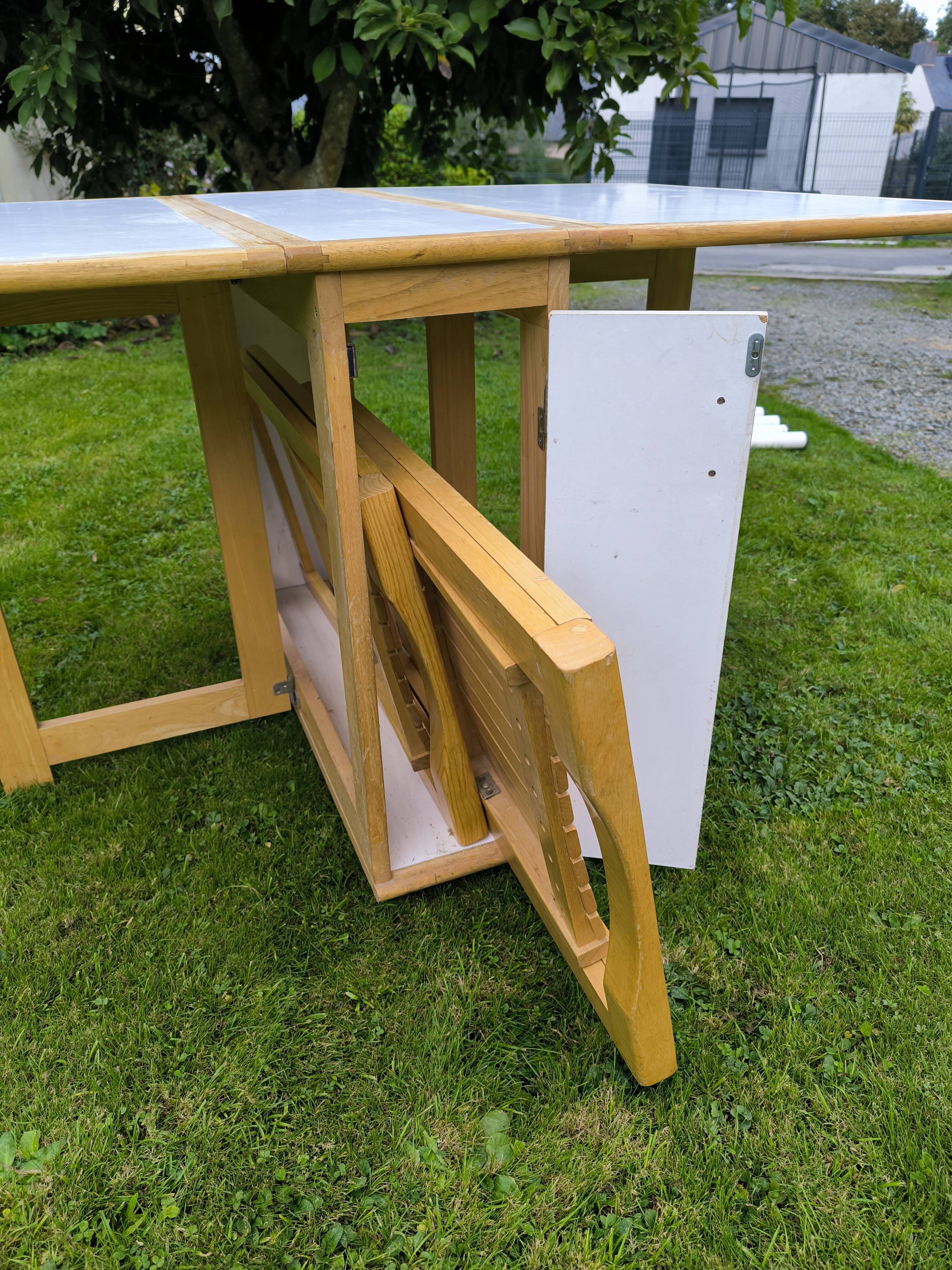 Set of 4 Aldo Jacober style chairs and butterfly table