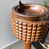 Vintage carved wooden pedestal ashtray