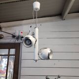 Vintage eyeball pendant chandelier with 3 lacquered reflectors