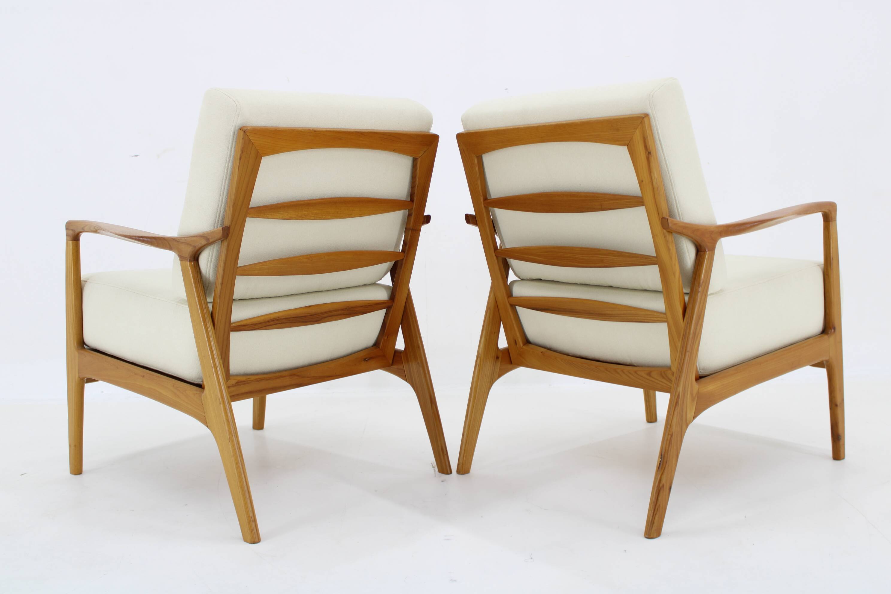 1970s Pair of Restored Armchairs by Drevotvar, Czechoslovakia