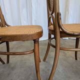 Set of 4 Vintage Bentwood Cane Dining Chair, Thonet Style, 1970s Yugoslavia