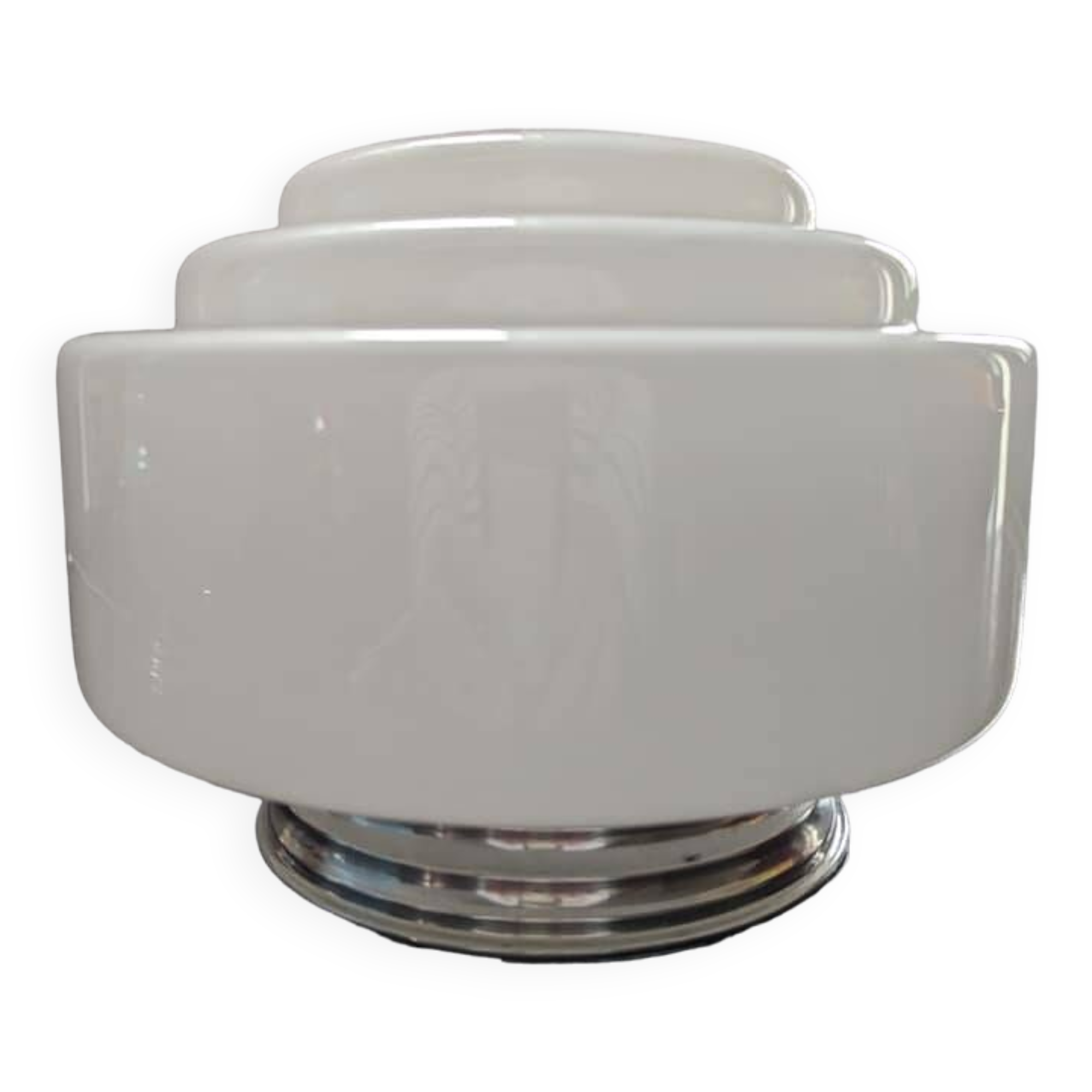 Old white opaline skyscraper ceiling light Ø 25 cm art deco 1930
