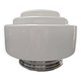 Old white opaline skyscraper ceiling light Ø 25 cm art deco 1930