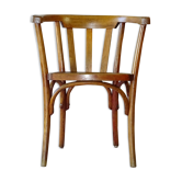 Fauteuil de bureau, bois blond, vers 1930, assise bois