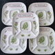 Set of 5 porcelain artichoke plates Creation Florence de Limoges