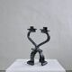 Brutalist sculptural iron candle holder | Netherlands | 1970s