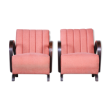 2 fauteuils art déco rose tchéquie des années 1930
