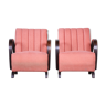 2 fauteuils art déco rose tchéquie des années 1930