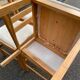 4 Scandinavian dining chairs in solid wood and fabric from the 1980s.