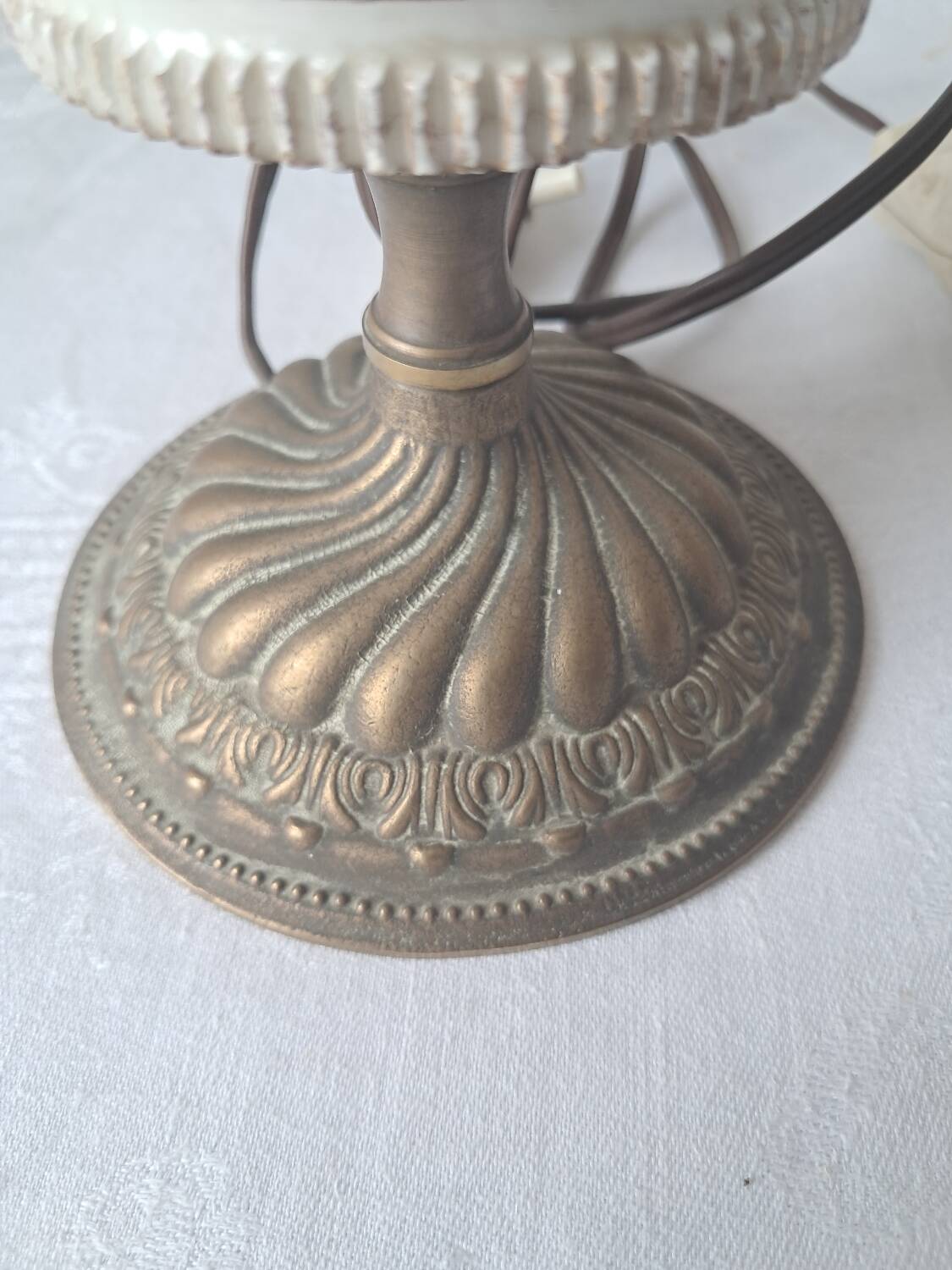 Pair of vintage brass/ceramic lamps