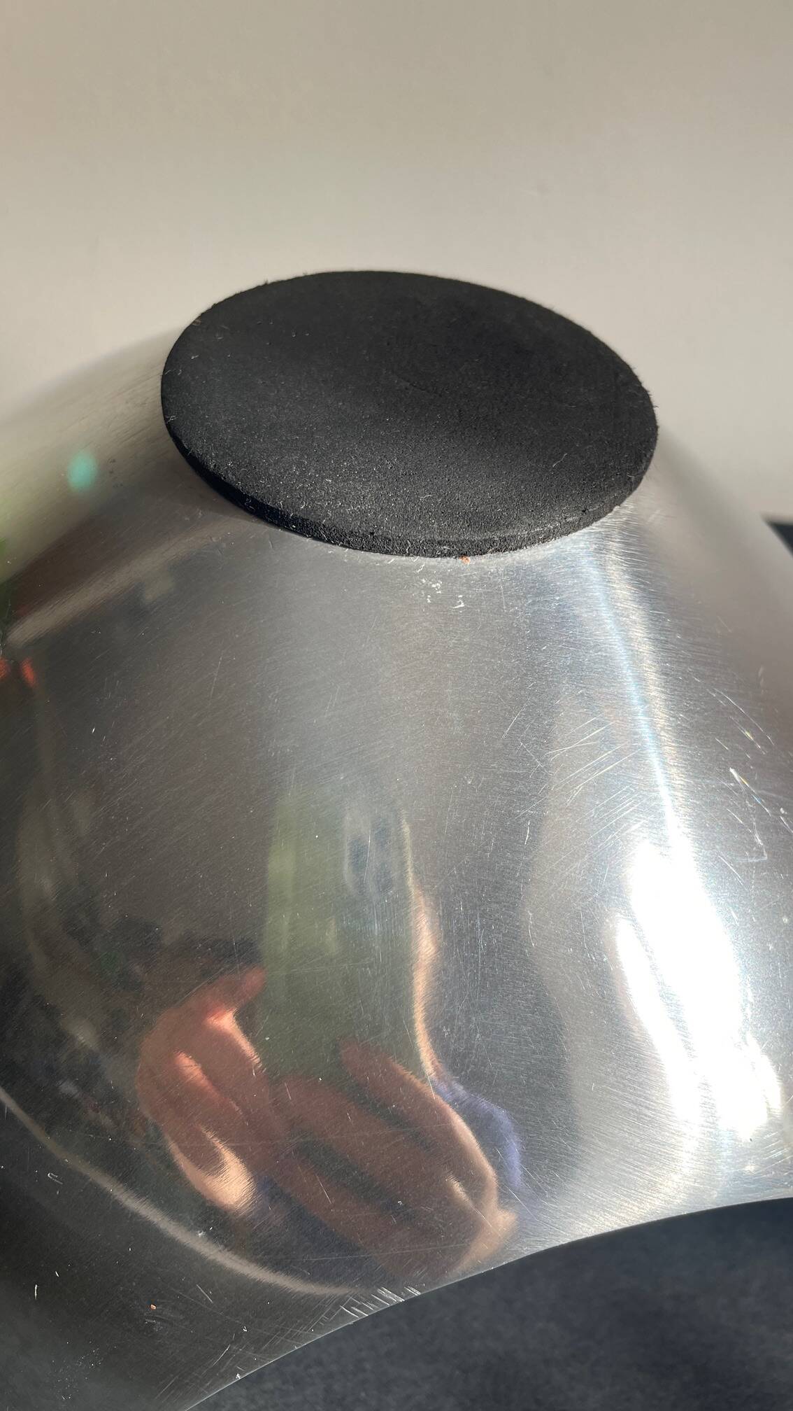 Vintage polished metal fruit bowl