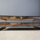 Vintage two-tier coffee table by Belgochrom in 23 carat, 1970s.