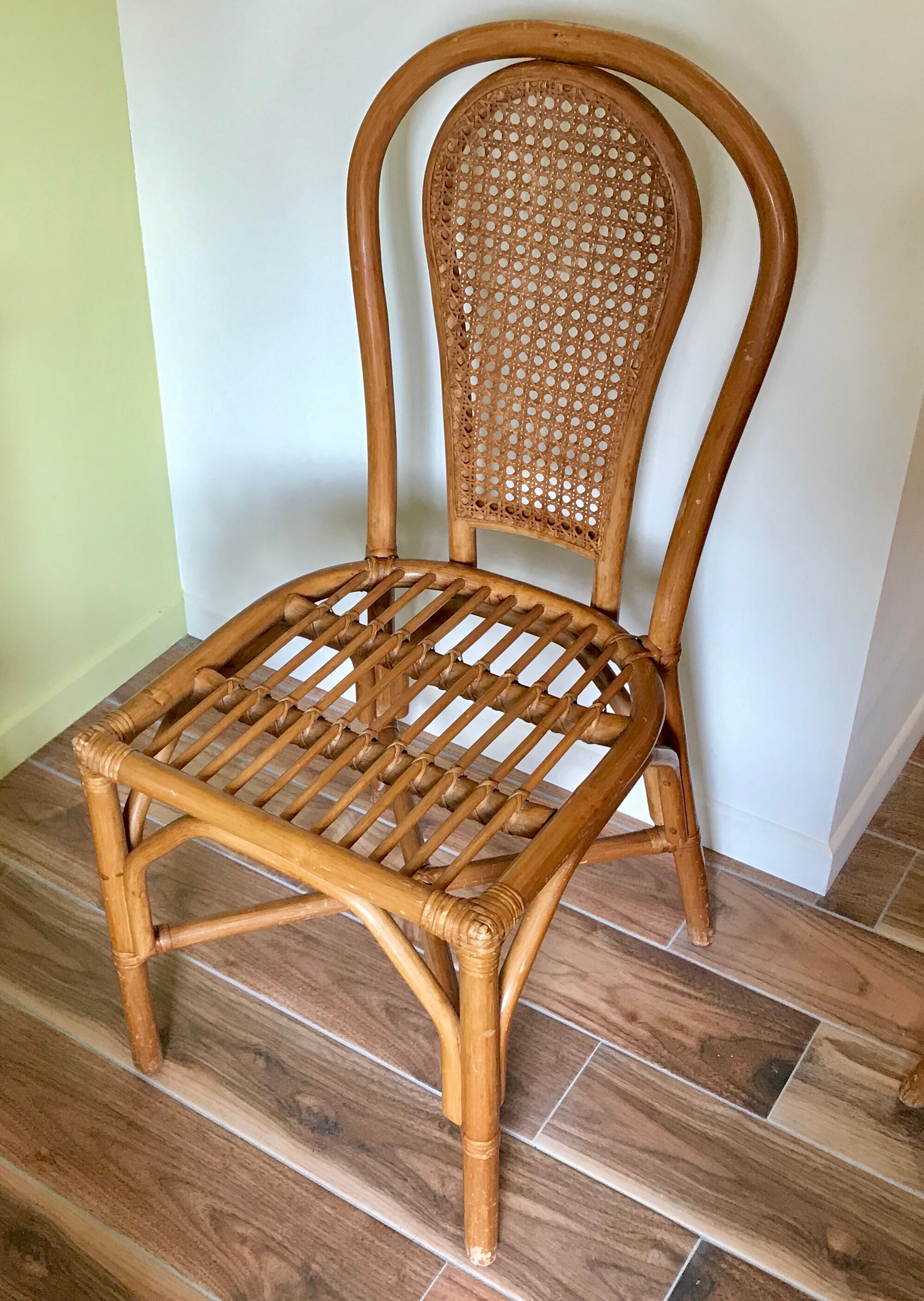 Table set and 4 rattan chairs