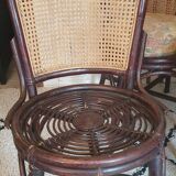 4 bamboo and cane chairs