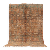 Tapis marocain vintage pêche 178 x 264 cm, tapis en laine berbère, tapis boho fait main